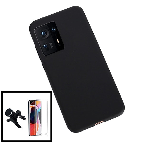 Funda silicona líquida, vidrio full cover curved y soporte magnético para Xiaomi Mix 4