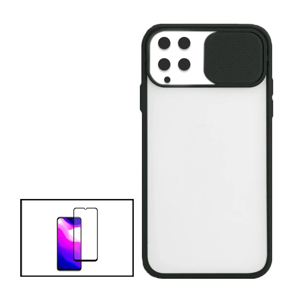 Funda antichoque con ventana deslizante y protector 5D para Samsung Galaxy A22 4G