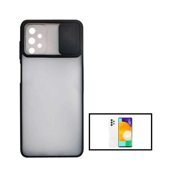 Funda Slide con Ventana y Protector Hydrogel Full Cover para Samsung Galaxy A52 5G - Negro