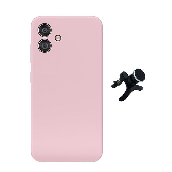 Kit Suporte Magnético Reforçado + Capa Silicone Líquido Para Samsung Galaxy A06 - Rosa