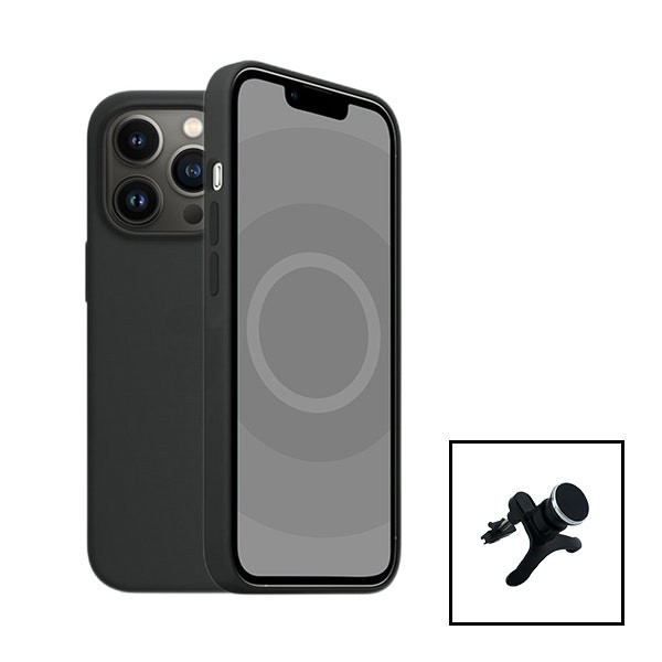 Liquid silicone case and magnetic car mount for iPhone 15 Pro