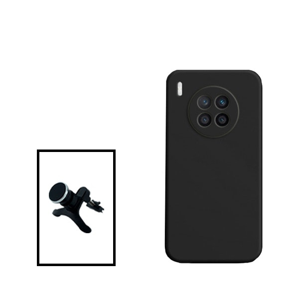 Kit soporte magnético de coche y funda de silicona líquida para Honor 50 Lite