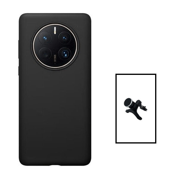 Kit soporte magnético de coche con funda de silicona líquida para Huawei Mate 50