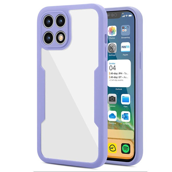 Capa Anti-Crash 360 Protection á Prova de Choque Frente e Verso para Samsung Galaxy A22 5G - Roxo
