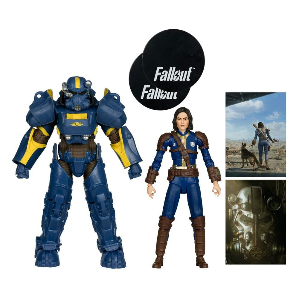 Pack de 2 Figuras Fallout 4 T-60 Vault Tec y Sole Survivor 18 cm