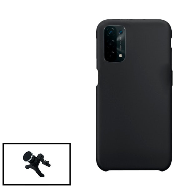 Kit Soporte Magnético y Funda Silicona Líquida para Oppo A74 5G