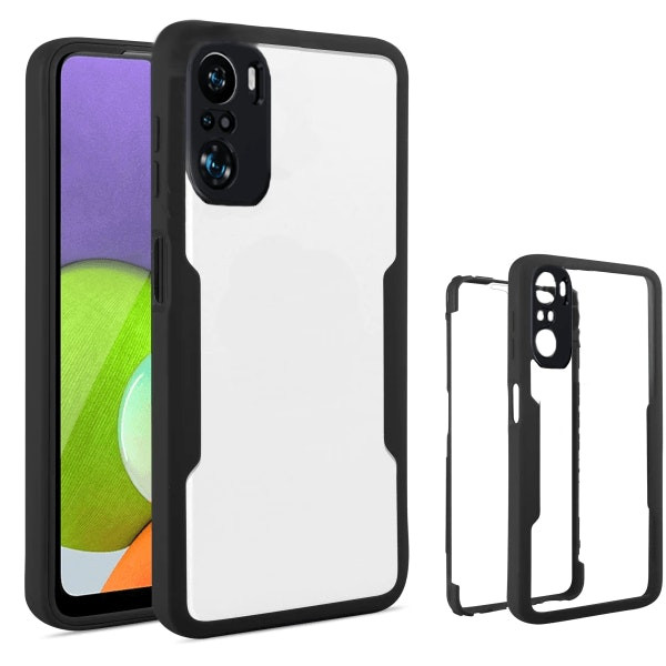 360 Protective Case Front and Back for Redmi Note 10 Pro+ - Black
