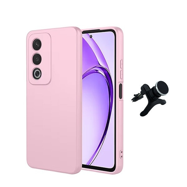 Liquid silicone case and reinforced magnetic car mount for Oppo A80 5G
