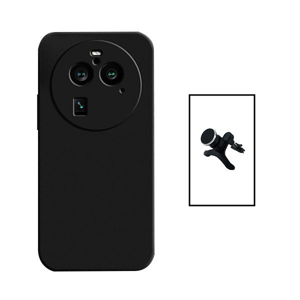 Funda de Silicona Líquida para Find X6 con Soporte Magnético de Coche