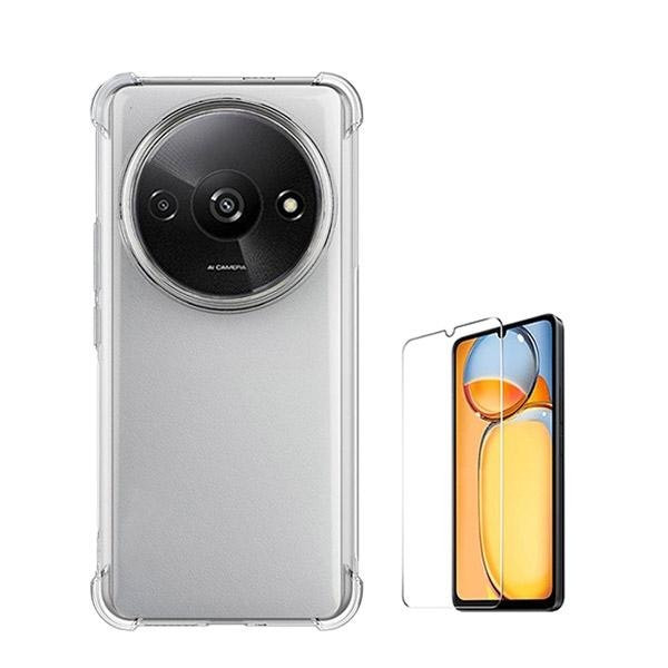 Anti-shock case and tempered glass screen protector for Redmi A3