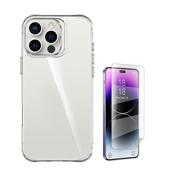 Kit funda y película Hydrogel para iPhone 16 Pro Max - transparente
