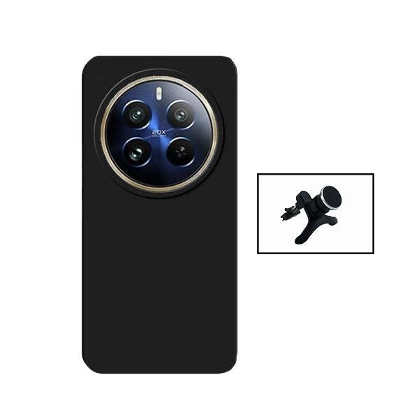 Liquid silicone case and magnetic car mount for Realme 12 Pro 5G