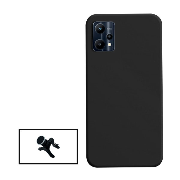 Soporte magnético de coche y funda de silicona líquida para Realme V25