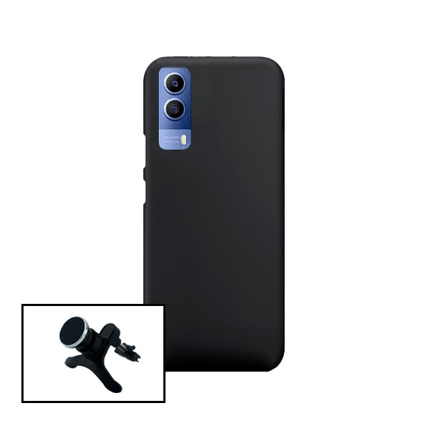 Liquid silicone case and magnetic car mount for Vivo Y53s
