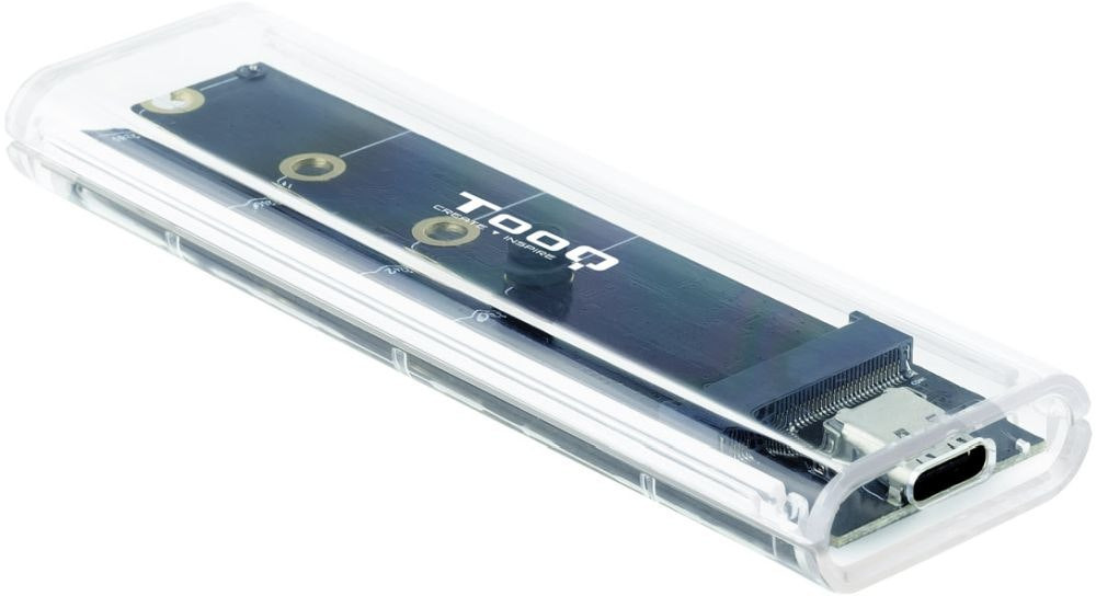 Funda para disco duro TQE-2200 transparente con USB-A y USB-C