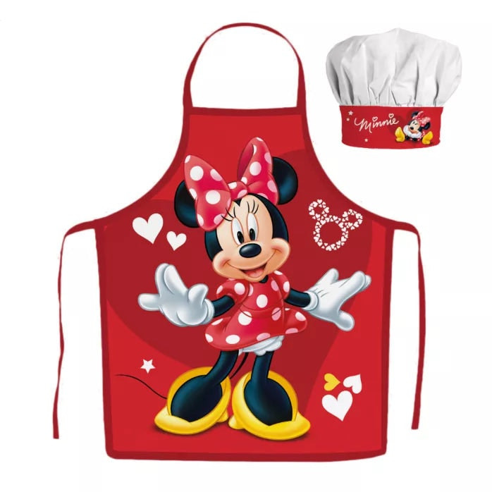Set delantal y gorro de cocina Minnie Red Hearts