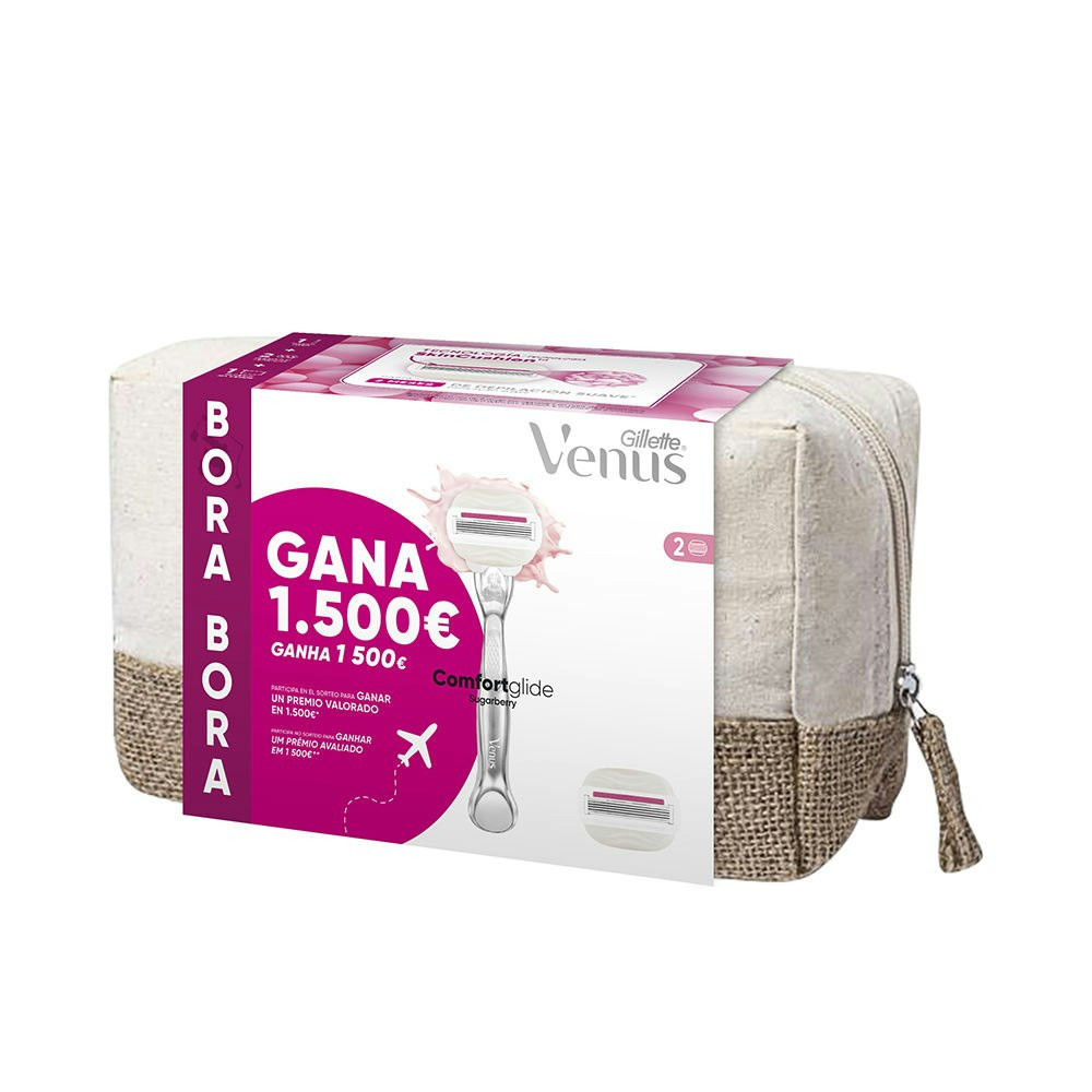 Venus Sugarberry travel toiletry bag with razor and 2 refills