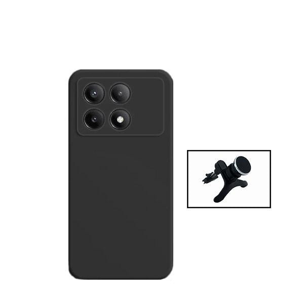 Funda de Silicona Líquida y Soporte Magnético para Xiaomi Poco X6 Pro 5G