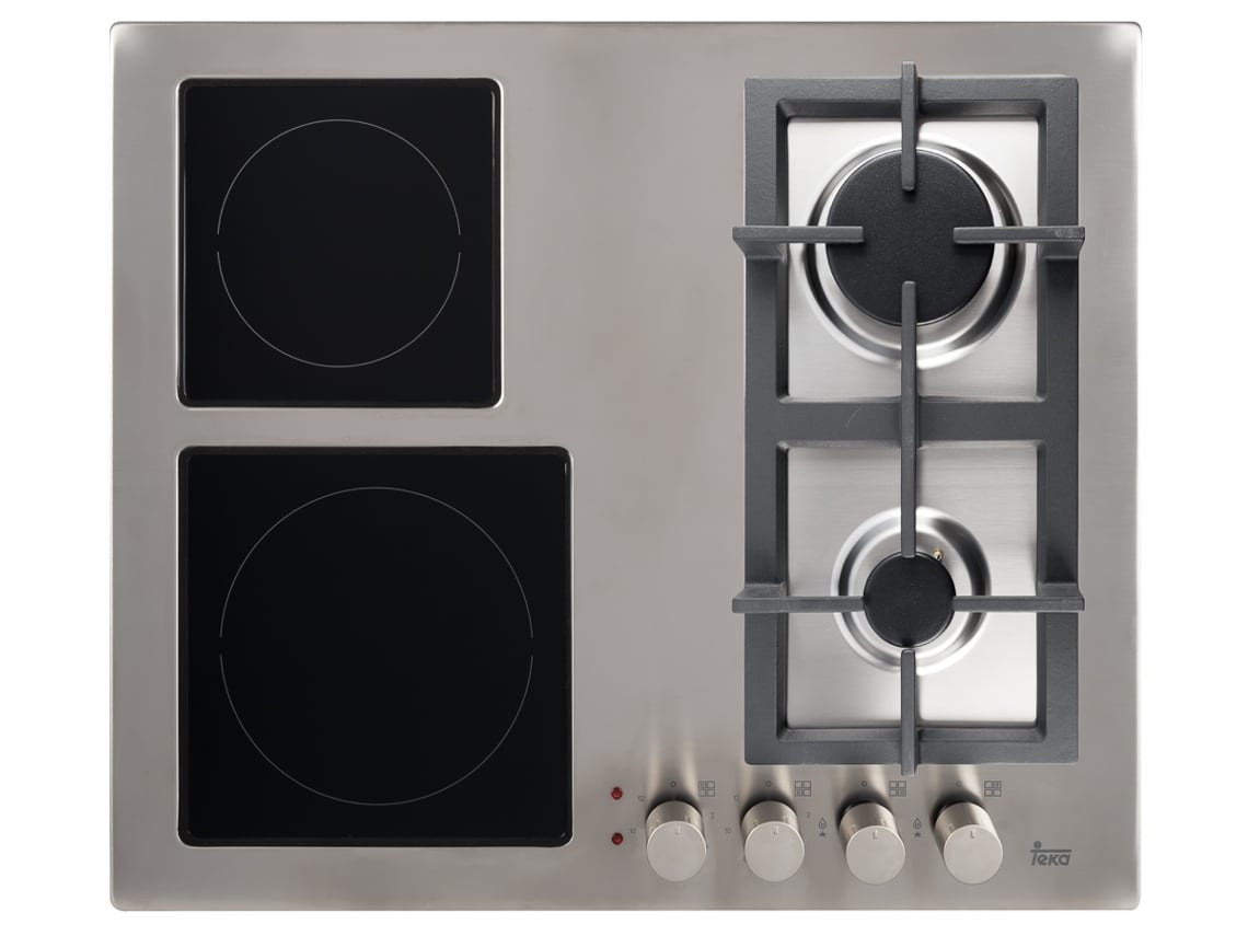 Placa de Gás e Vitrocerâmica TEKA EFX 60 2G 2H AI AL (Elétrica e Gás BP - 60 cm - Inox)