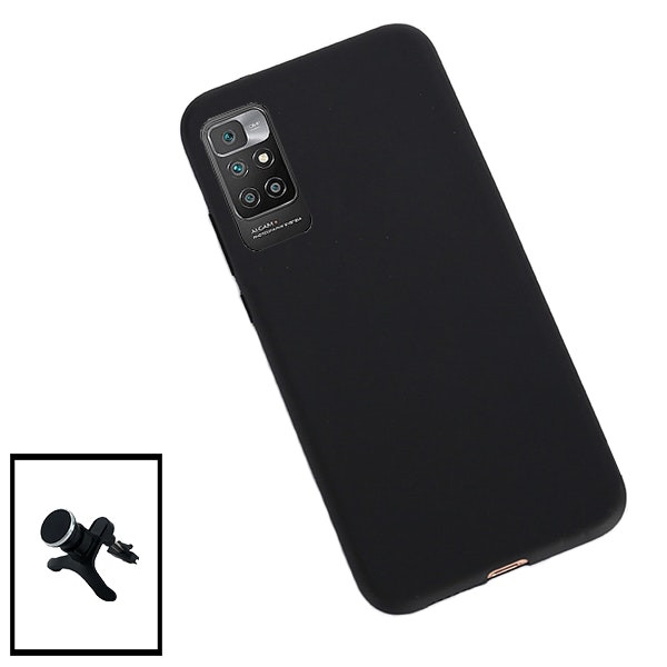 Kit soporte magnético y funda de silicona líquida para Xiaomi Redmi 10 Prime 2022