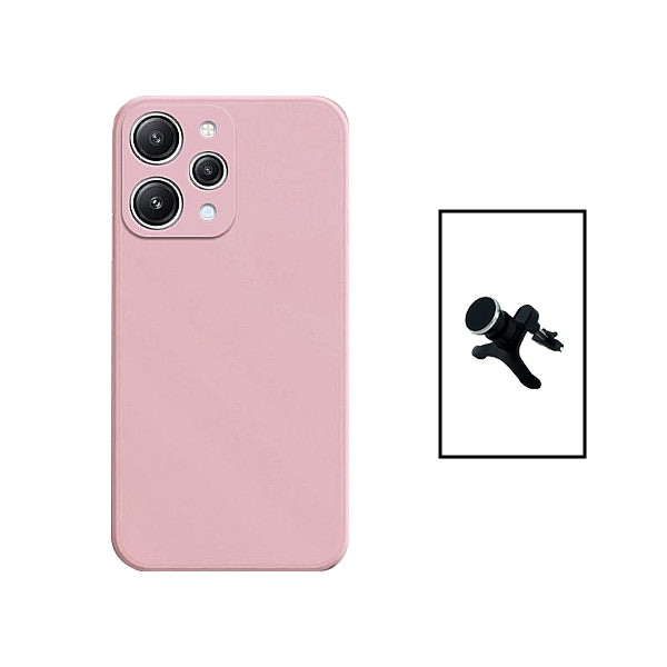 Soporte magnético de coche y funda de silicona líquida para Xiaomi Redmi 12