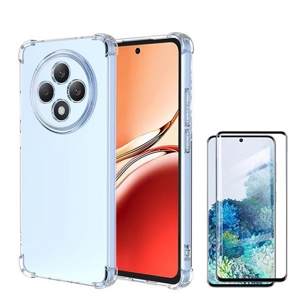 Kit Capa Superprotect Anti-Shock + Vidro Premium Full Cover para Oppo Reno12 F 5G - Transparente