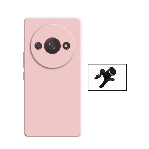 Soporte magnético de coche y funda de silicona líquida para Xiaomi Redmi A3