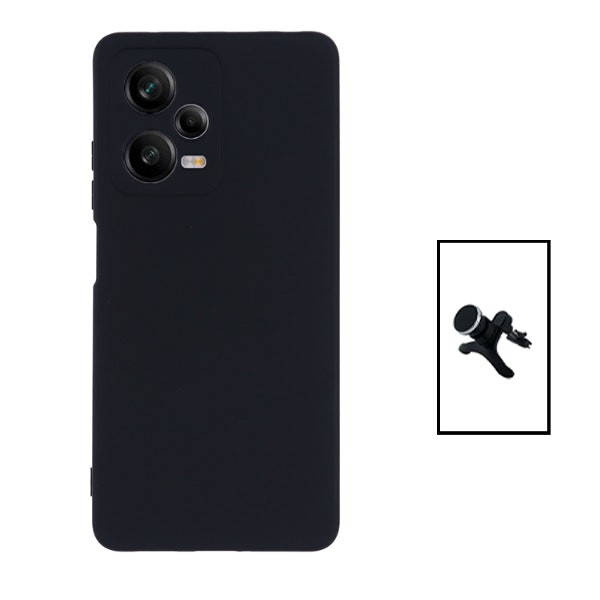 Funda de silicona líquida y soporte magnético para Redmi Note 12 Pro