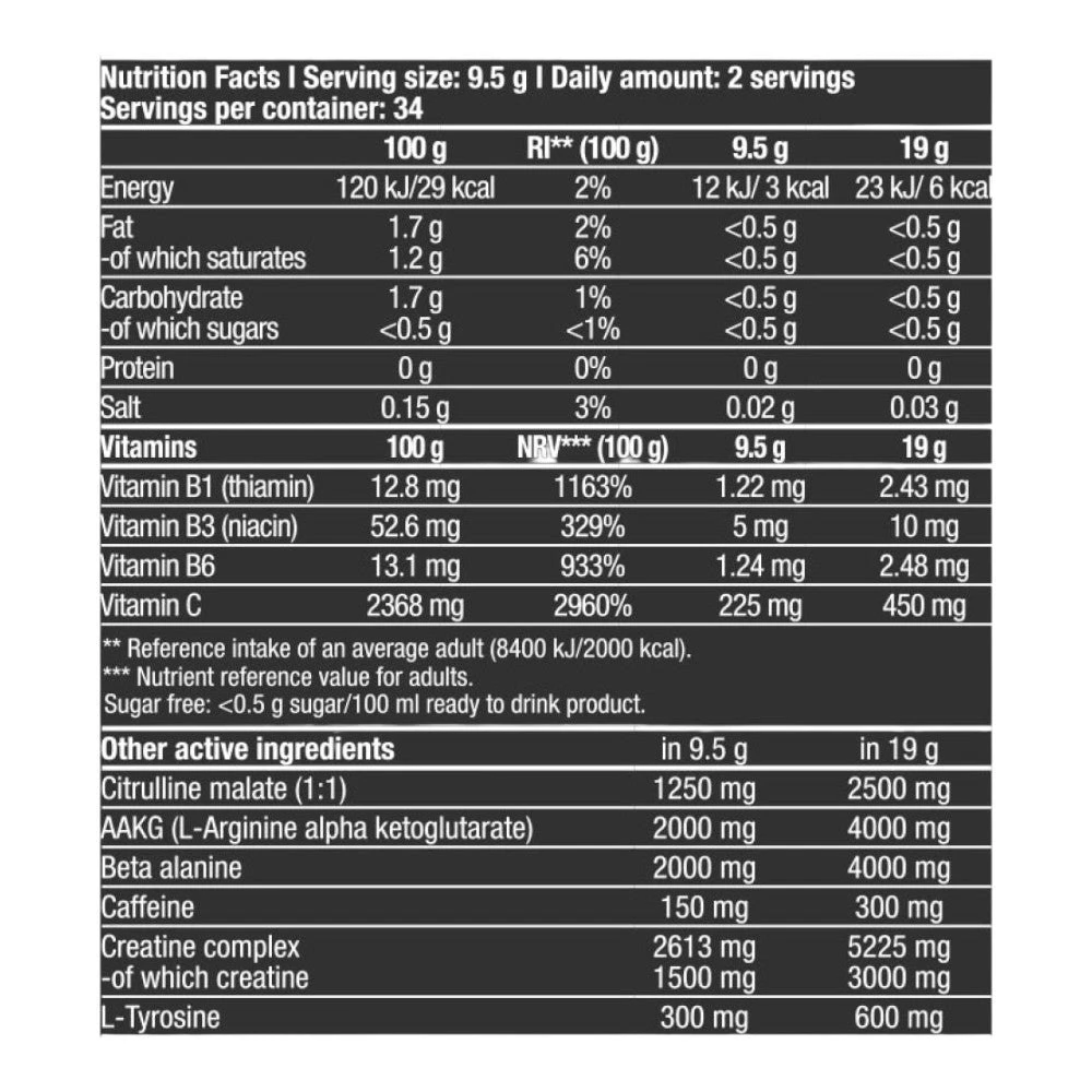Black Blood Nox+ polvo pre-entreno 330 g