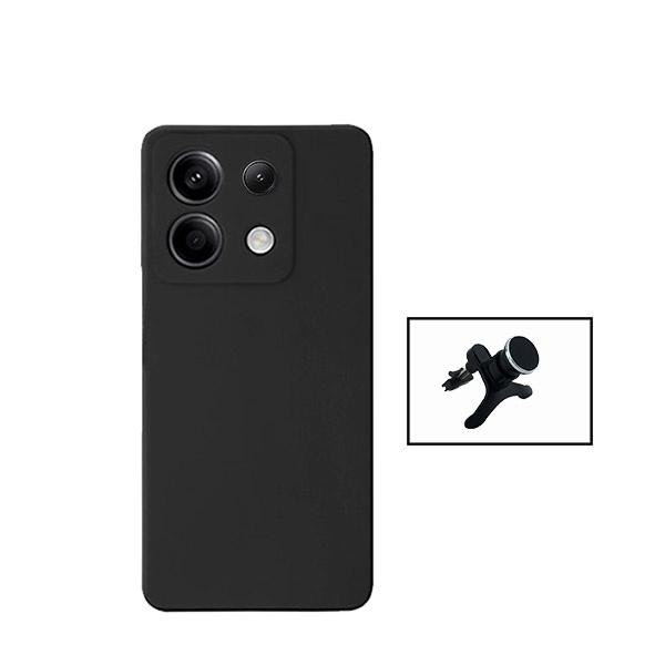 Funda de silicona líquida y soporte magnético para Redmi Note 13 Pro 4G