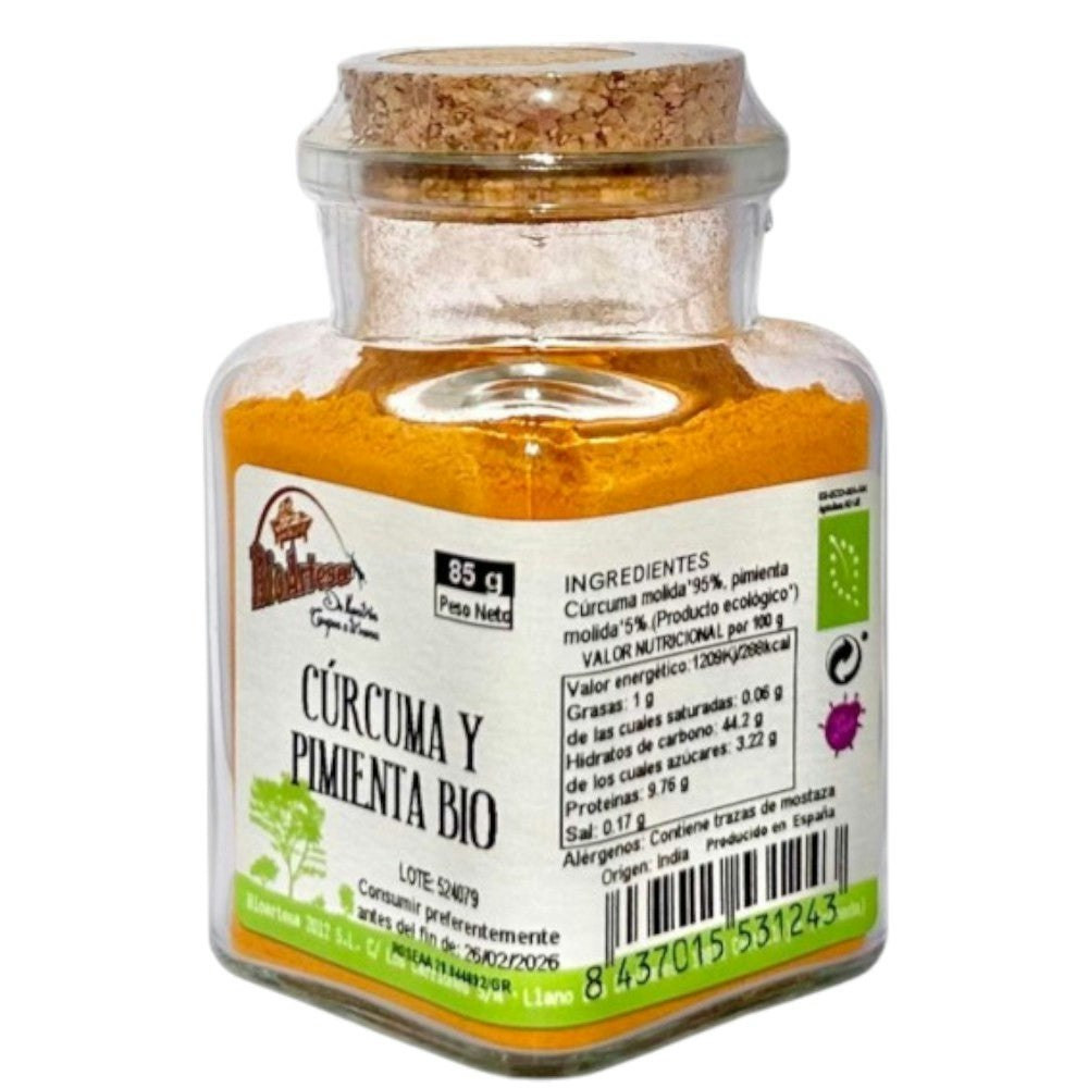 Cúrcuma y Pimienta Molidas Ecológicas 85 g