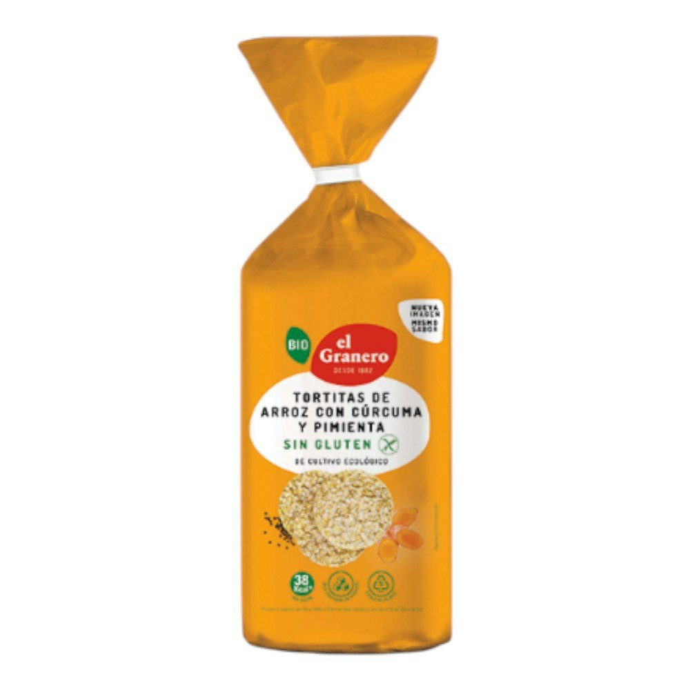 Tortitas de arroz con cúrcuma y pimienta bio