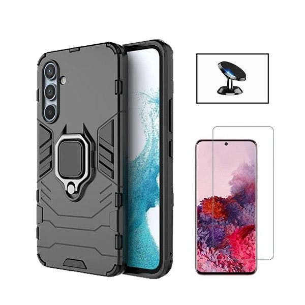Kit vidrio templado y funda Military Defender con soporte magnético para Samsung Galaxy A55 5G - Negro