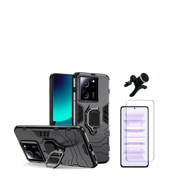 Kit Vidrio Templado Clearglass, Funda Military Defender 3 en 1 y Soporte Magnético para Coche