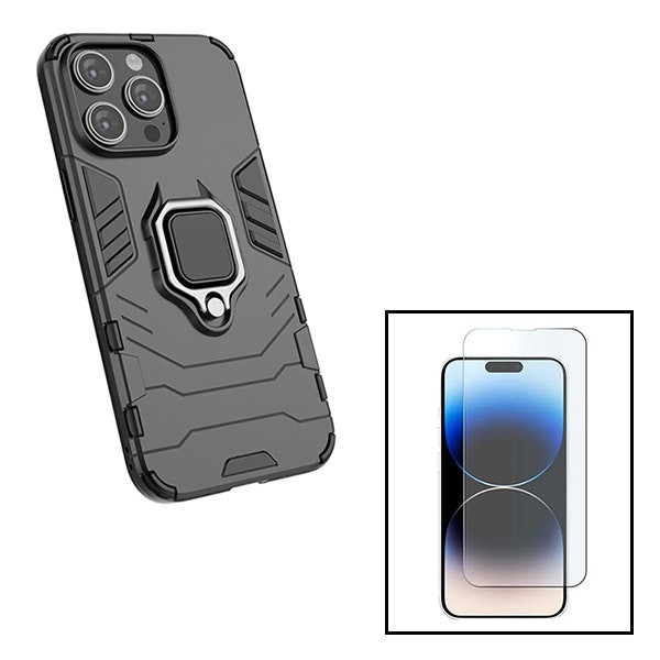 Screen protector and Military Defender case kit for iPhone 15 Plus