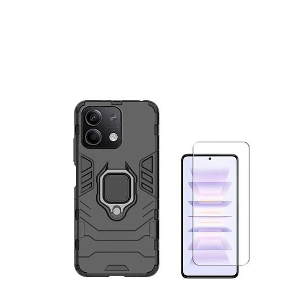 Tempered glass and Military Defender case kit for Redmi Note 13 Pro