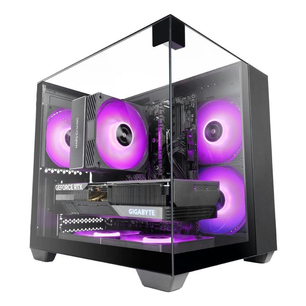 Caja micro-ATX MC-VISIONM con cristal templado - Mini-torre negra
