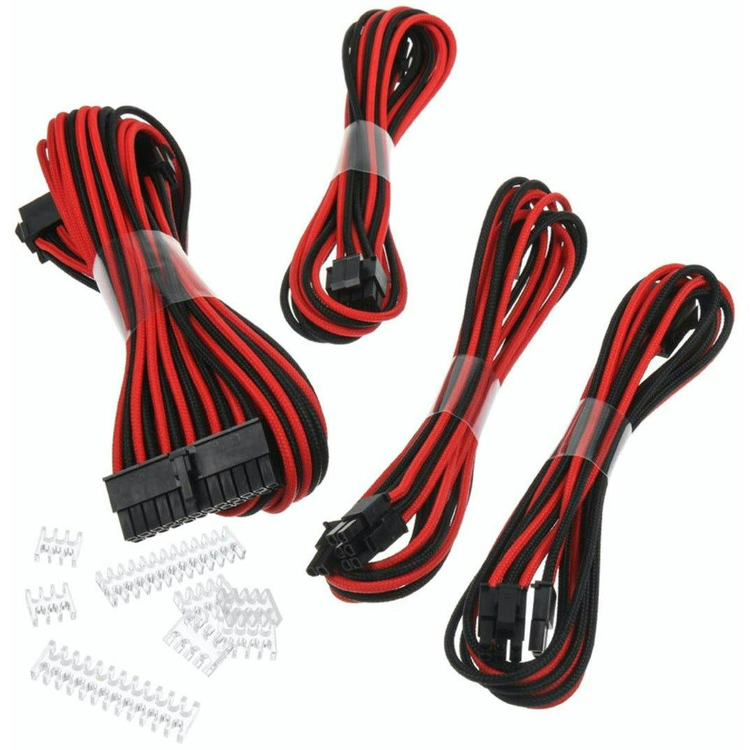 Kit de cables sleeved 50cm negro y rojo