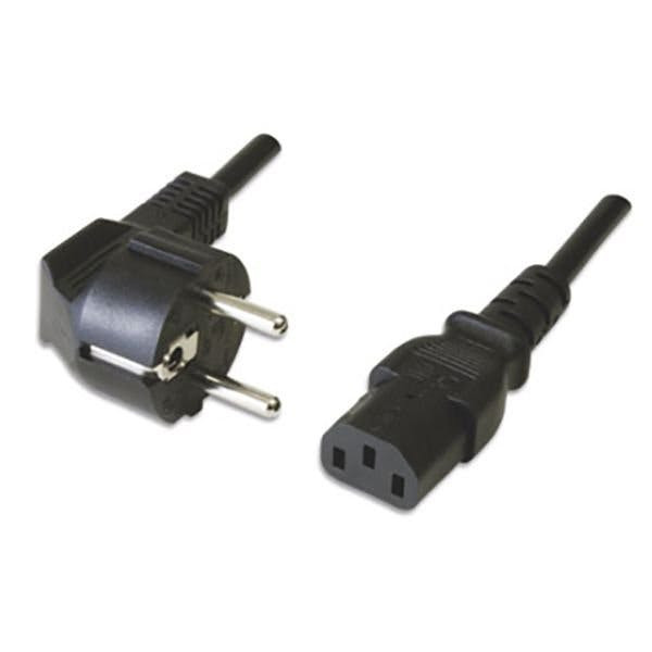 Cable de alimentación Schuko a IEC angulado 90° 1,8 m Negro