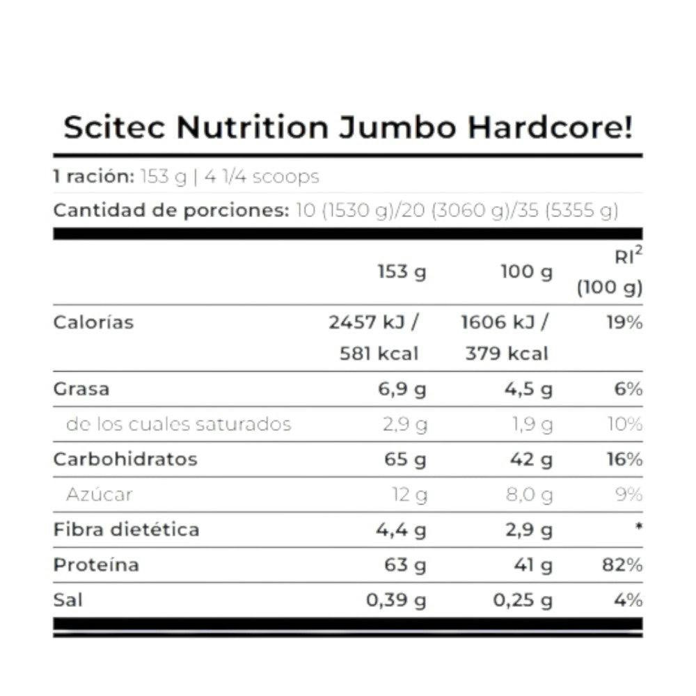 Jumbo Hardcore suplemento proteico para aumento de masa 1530 g