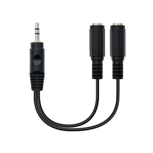 Cable divisor de audio 3,5 mm macho a 2x hembra 15 cm