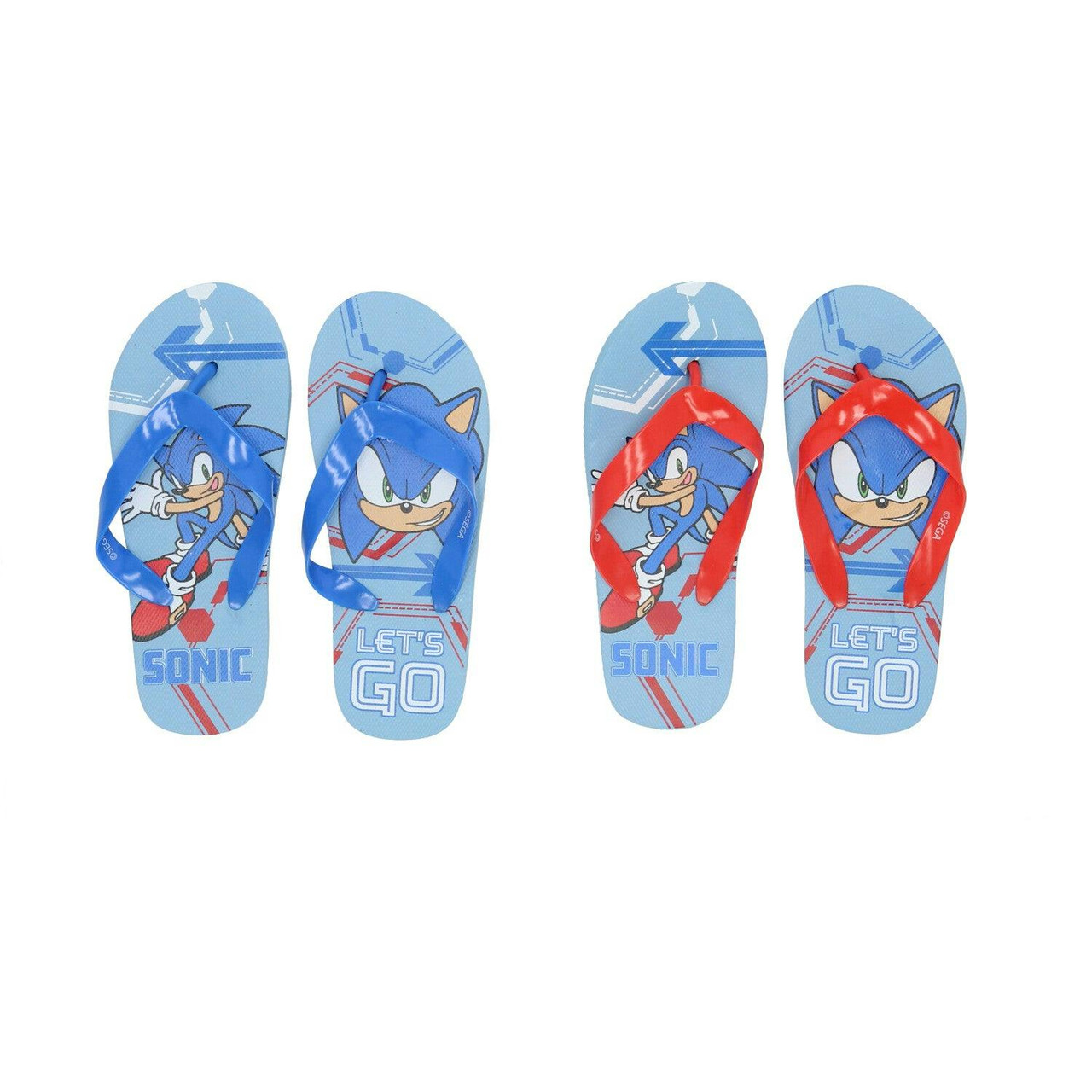 Sonic beach flip-flops in PVC red for kids