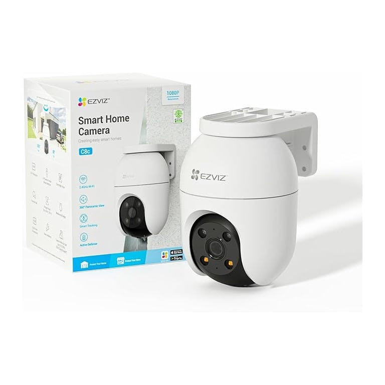 EZVIZ C8c Câmara de Vigilância WiFi Exterior 360° 1080p – Visão Noturna Colorida, Deteção IA de Pessoas, Zoom Automático e Áudio Bidirecional - EZKC8C2MPEU