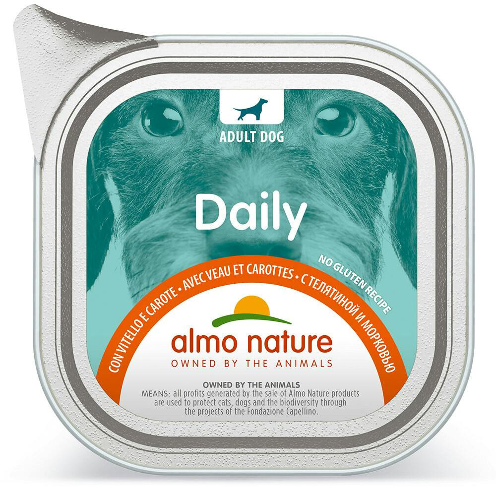 Almo Dog Daily - Vitela E Cenoura (Terrina 100 Gr) - 8 Un..