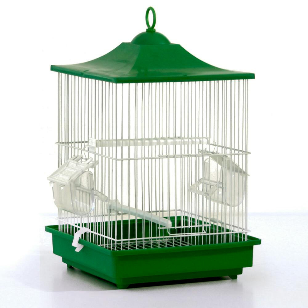Spanish-style birdcage with colored base
