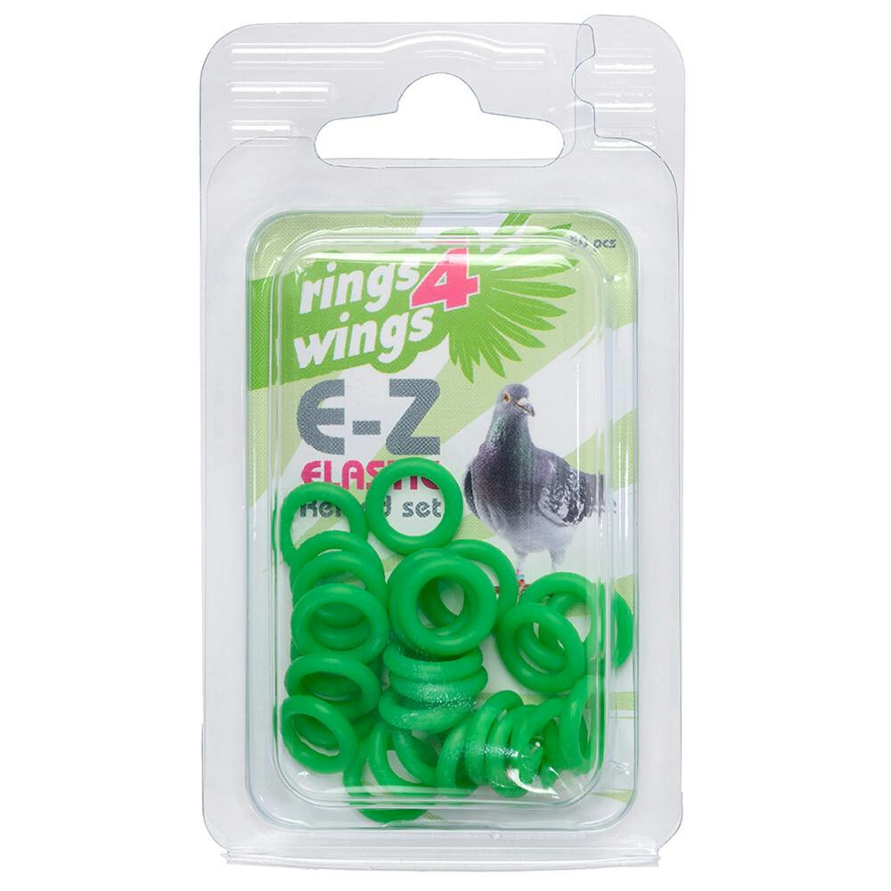 Anillas elásticas para palomas 8 mm verde - paquete 50