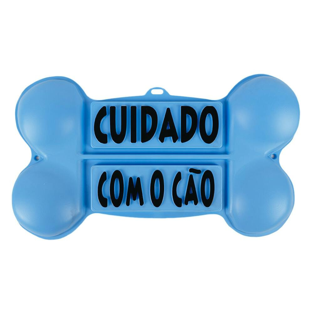 Placa de cuidado para perro plástico con forma de hueso