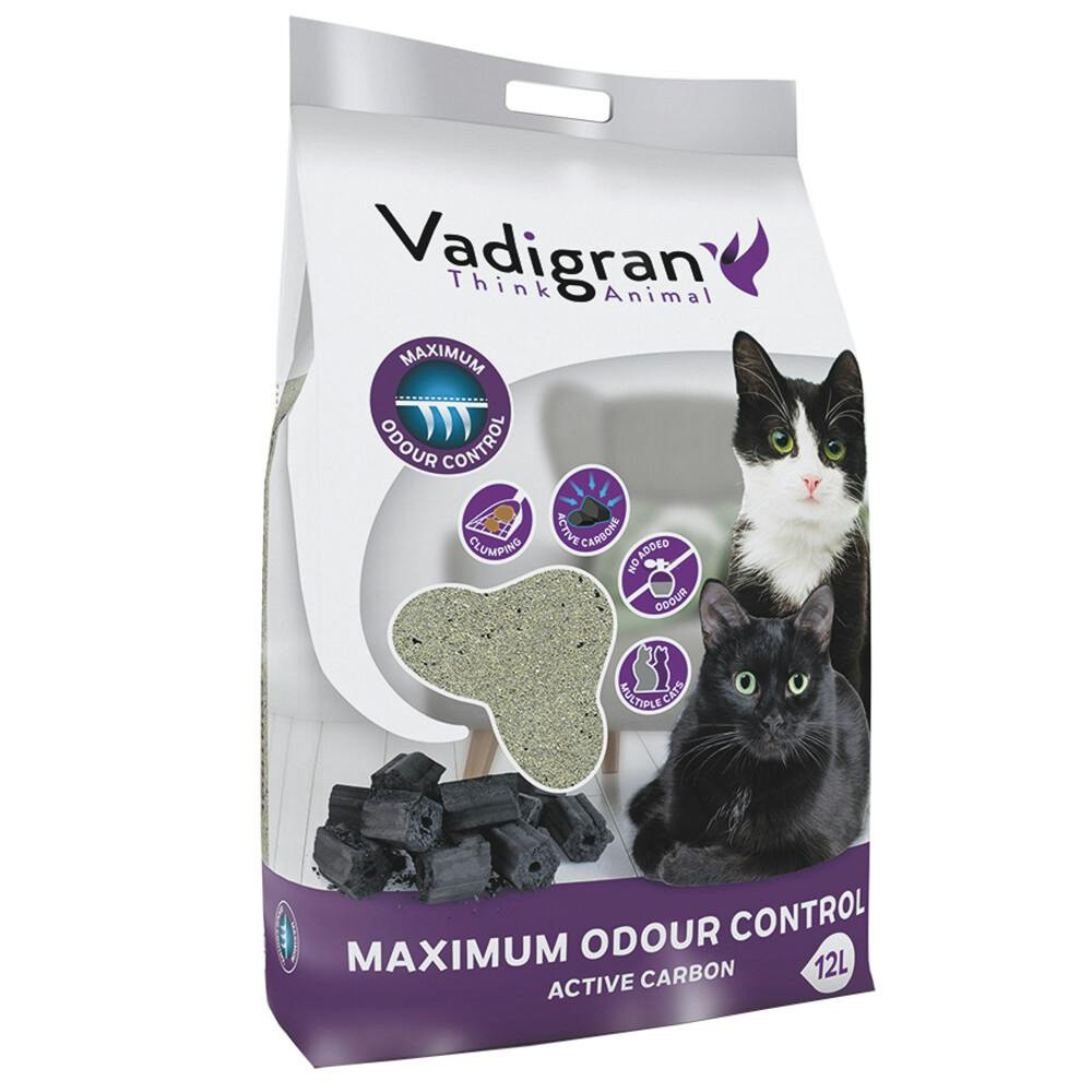 Arena aglomerante de bentonita con carbón activado para gatos