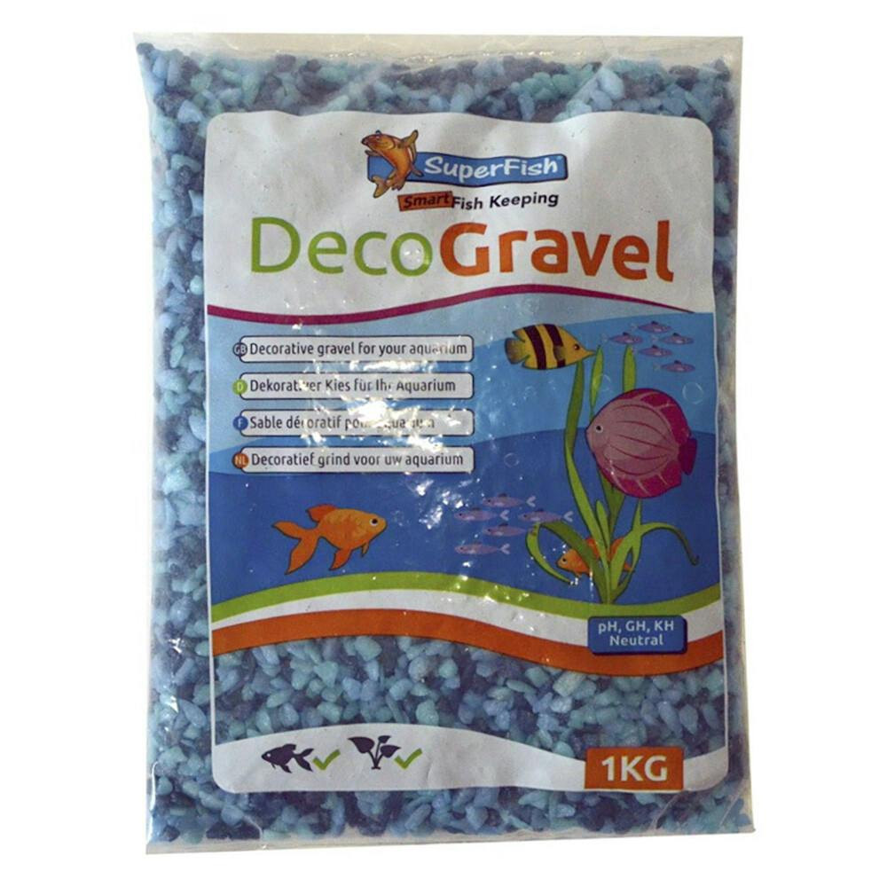 Grava decorativa azul mix para acuario
