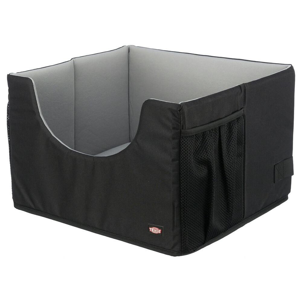 Asiento de coche plegable para perros con colchón extraíble (gris/negro)